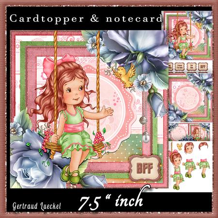Cardtopper Girl on a Swing 544