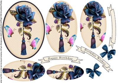 Oval Pyramage Blue Velvet Rose 102