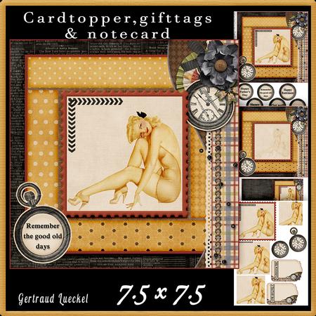 Cardtopper Pin Up Girl Yellow 586