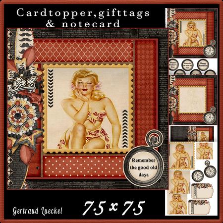 Cardtopper Pin Up Girl Red 587