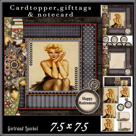 Cardtopper Pin Up Girl Blue 588
