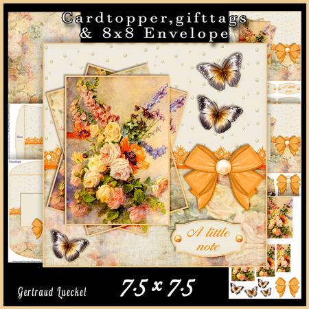 Cardtopper with Matching Envelope Poppy 600