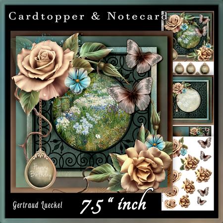 Cardtopper Rose Romantic 629