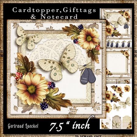Cardtopper Autumn in White 646