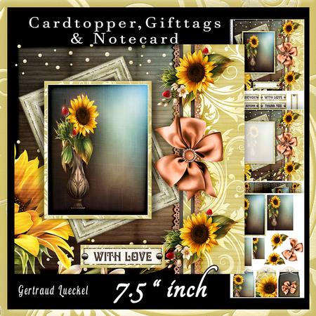 Cardtopper Happy Autumn Sunflower 648