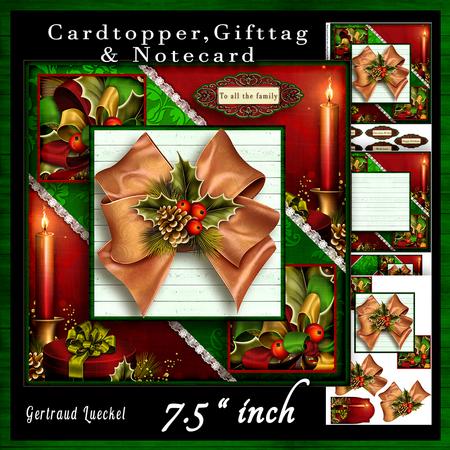Cardtopper Christmas Bow 669