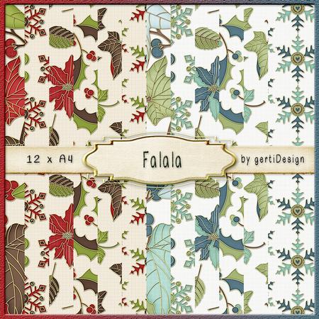 12 x A4 Backgroundpaper Falalala 148