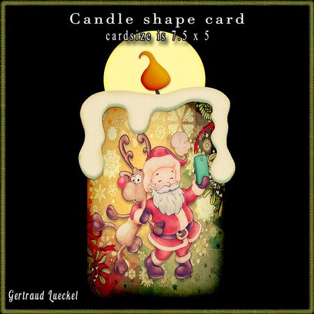 Candle Shape Card Santa Selfie 686