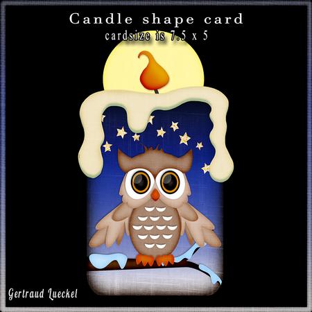 Candle Shape Card Owl 688