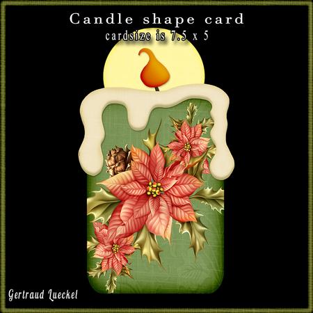 Candle Shape Card Classic Christmas 694
