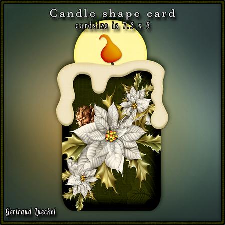Candle Shape Card Classic Green White 695