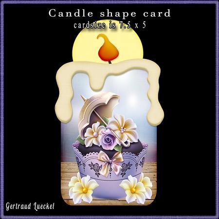 Candle Shape Card Sweet Cupcake 697