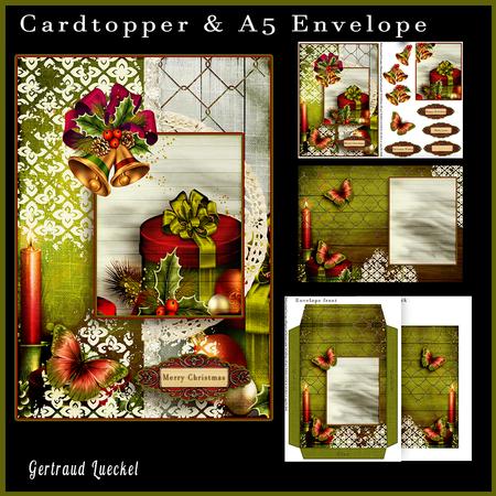 Cardtopper with Matching Envelope Christmas Present 700 699