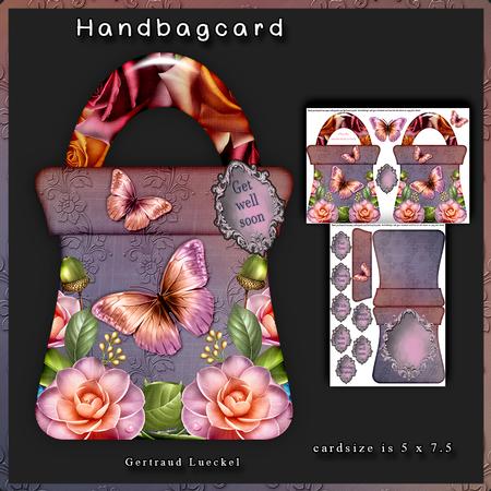 Handbag Shape Card Lovely Flowers 144
