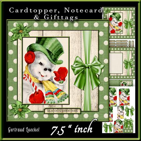 Green Christmas Cardtopper 711