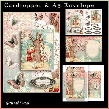 Cardtopper with Matching Envelope for Santa 722