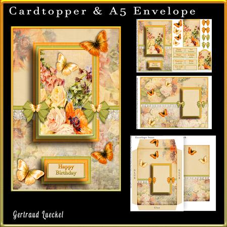 Cardtopper with Matching Envelope Orange 731
