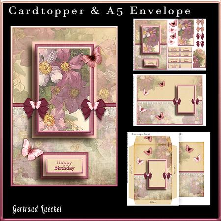 Cardtopper with Matching Envelope Magenta 733