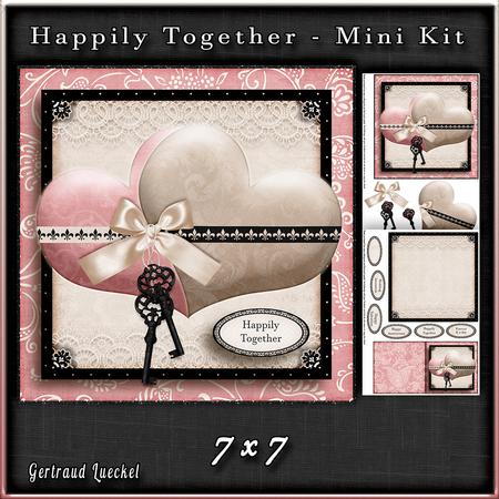 Happily Together Hearts Card Kit Soft Pink Beige 749