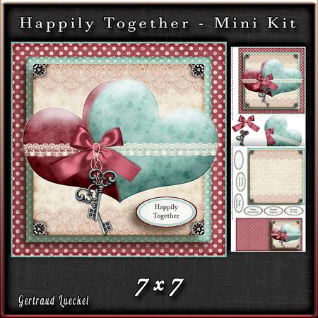 Happily Together Hearts Card Kit Soft Magenta Turqouise 753