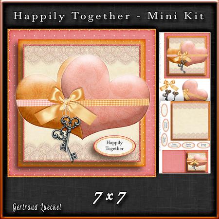 Happily Together Hearts Card Kit Soft Pink Orange 755