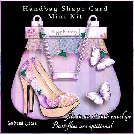 Handbag Shoe Shape Card Pink Blue 758