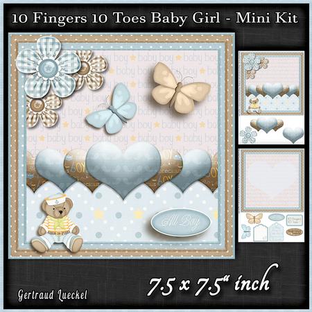 Cardtopper Baby Boy Fingers and Toes 770