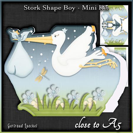 Stork Shaped Card Baby Boy 776