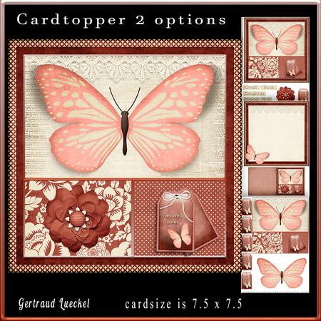 Cardtopper Butterly Themed Red 780