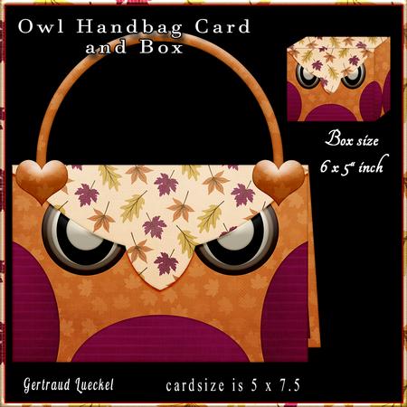Owl Handbag Card with Box 788