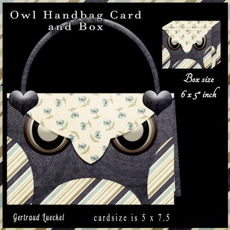 Owl Handbag Card with Box 790