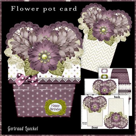 Flower Pot Stand Alone Card with Insert 807