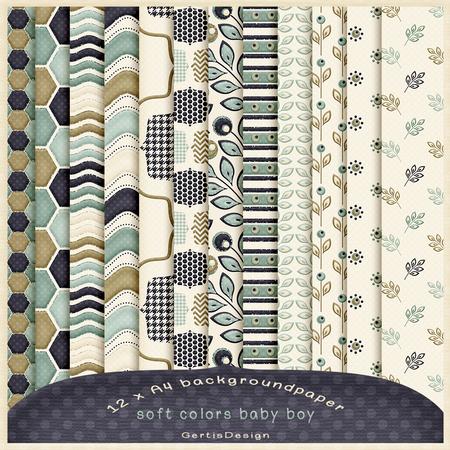 Soft Colors Baby Boy Backingpaper Kit 153