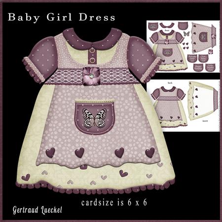 Baby Girl Dress Shape Card 820