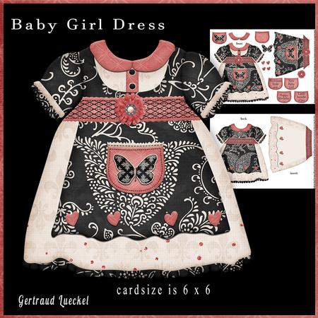 Baby Girl Dress Shape Card 821