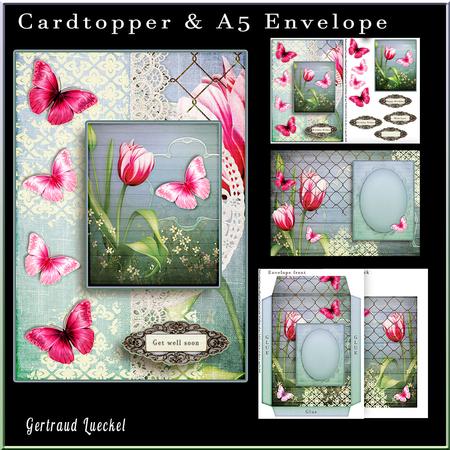 Cardtopper with Matching Envelope Tulip 864