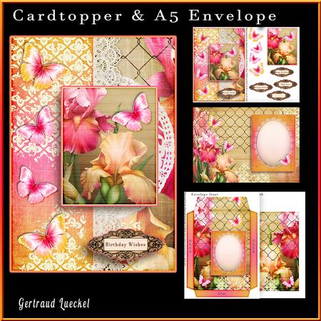 Cardtopper with Matching Envelope Iris 865