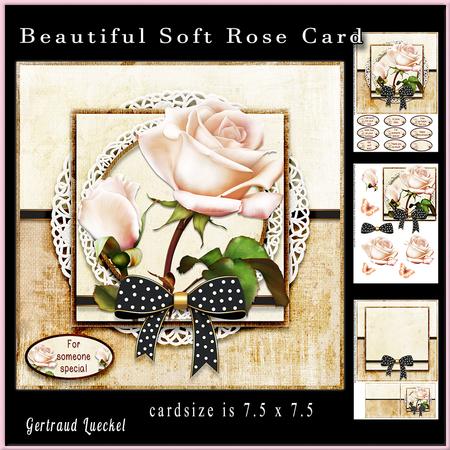 Beautiful Soft Rose Cardtopper 870