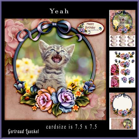 Happy Cat Cardtopper with Inlet 871