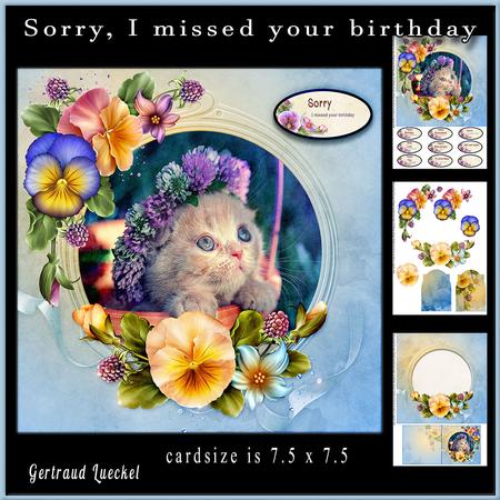 Cute Cat Cardtopper with Inlet 872
