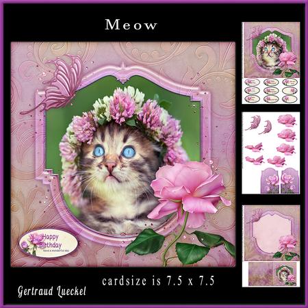 Cute Cat Cardtopper with Inlet 875