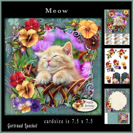 Cute Cat Cardtopper with Inlet 876