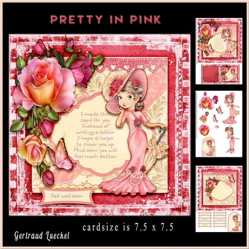 Pretty In Pink Card Topper minkit 884