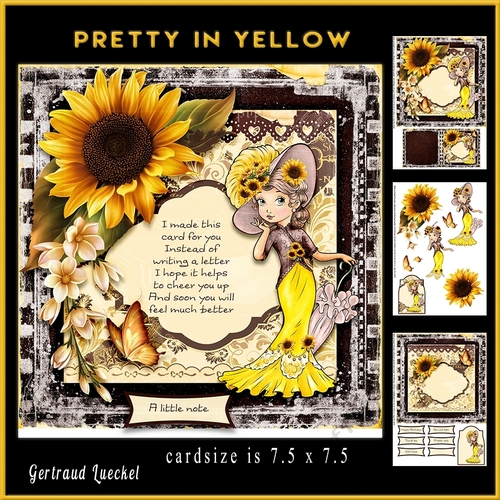 Pretty In Yellow Card Topper minkit 885