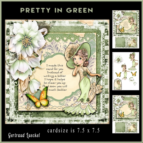Pretty In green Card Topper minkit 888