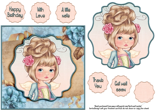 Card Topper Beautiful Girl 117