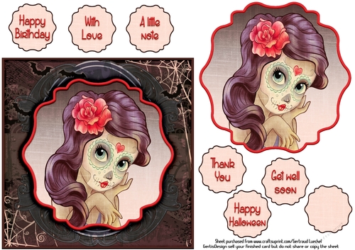 Card Topper Beautiful Girl 121