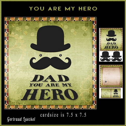 Dad Your are my hero green topper 908
