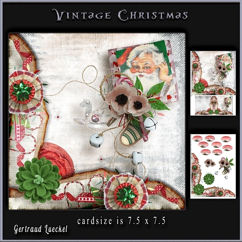 Vintage Christmas Time topper kit 920