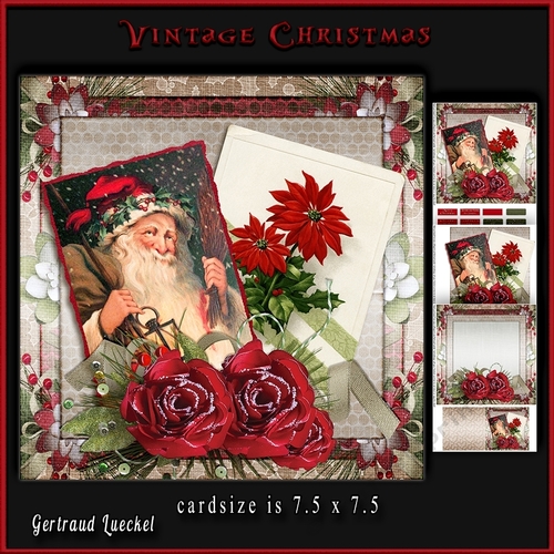 Vintage Christmas Santa topper kit 922